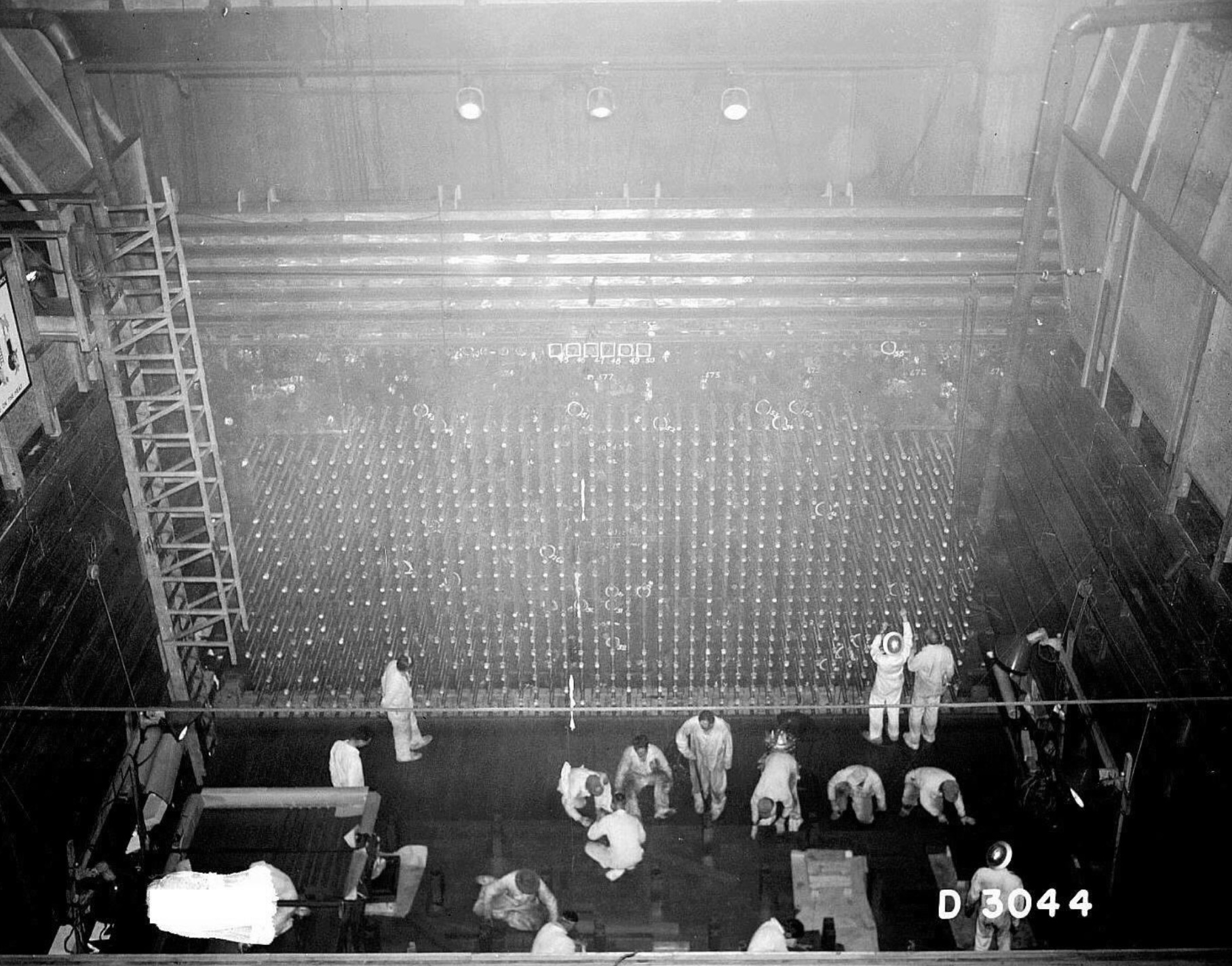 Front face of the B reactor at the Hanford site where plutonium was manufactured. 